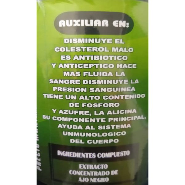 Jarabe De Ajo Negro Concentrado Remedios Caseros Para La Presión Alta, Colesterol Malo Y Antioxidante.