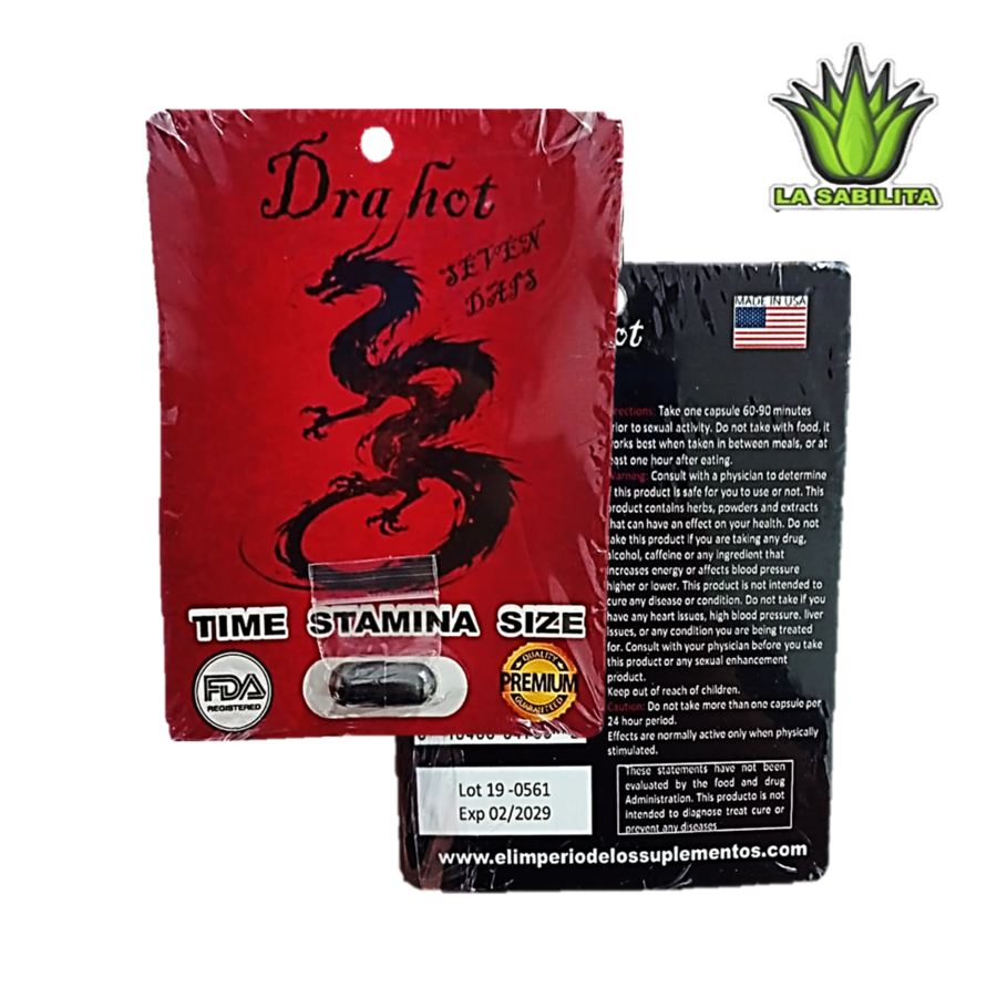 Dra Hot 1 capsula Vigorizante Masculino Sexual Energizante + 7 días Dra Hot 1 capsula Vigorizante Masculino Sexual Energizante + 7 días