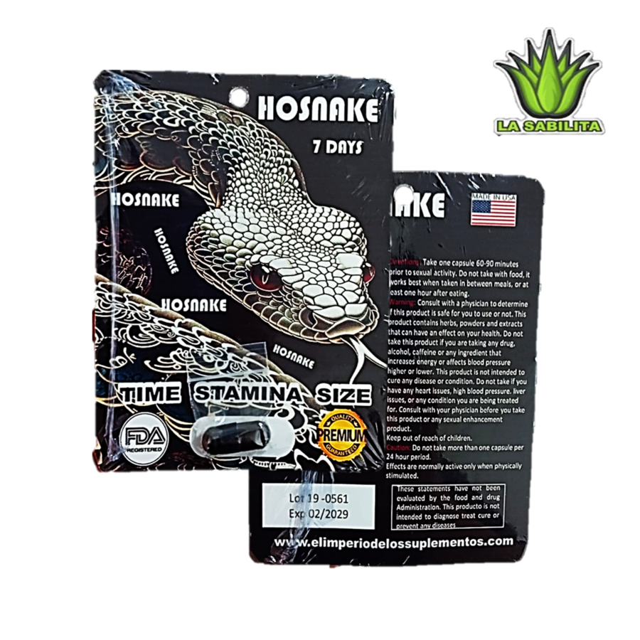 Hosnake 1 capsula Vigorizante Masculino Sexual Energizante + 7 días Hosnake 1 capsula Vigorizante Masculino Sexual Energizante + 7 días