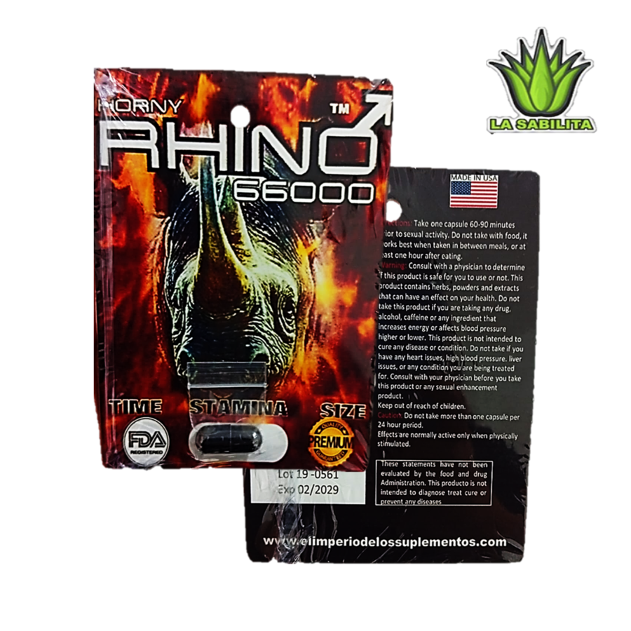 Rhino 66000 1 cápsula Vigorizante Masculino Sexual Energizante + 7 días Rhino 66000 1 cápsula Vigorizante Masculino Sexual Energizante + 7 días